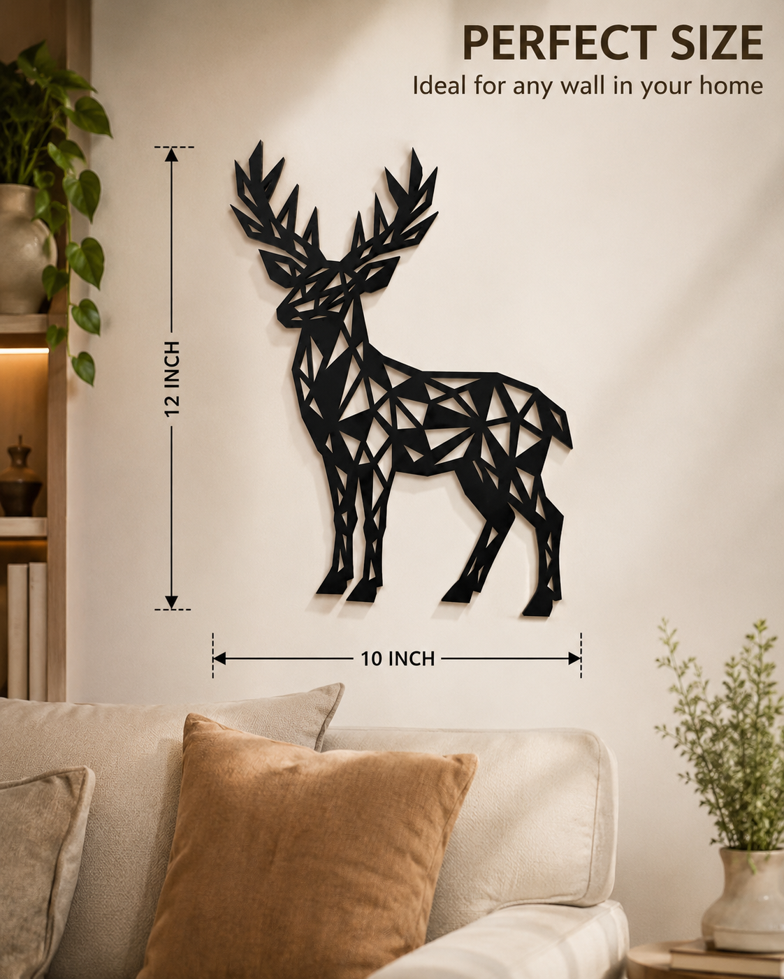 Geometric Deer Metal Wall Art – Modern Nordic Silhouette