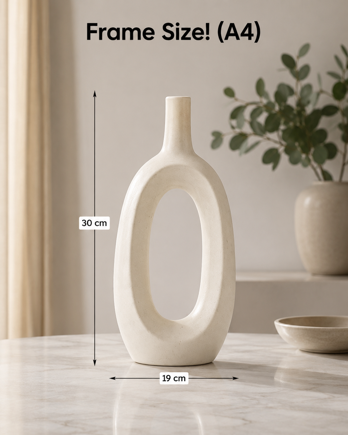Minimalist White Ceramic Donut Vases Modern Nordic Home Decor Set of 2